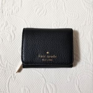*NEW* Authentic Kate Spade Black Tri-Fold Wallet with Coin Purse Attachment